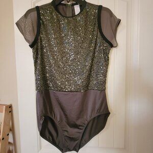 Dark green dance costume